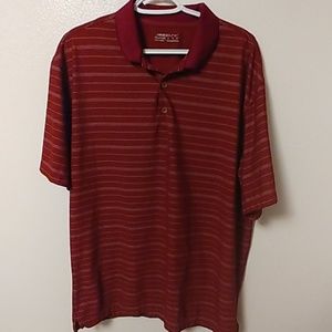 Nike XL Golf Fit Dry Mens Maroon White Stripes.